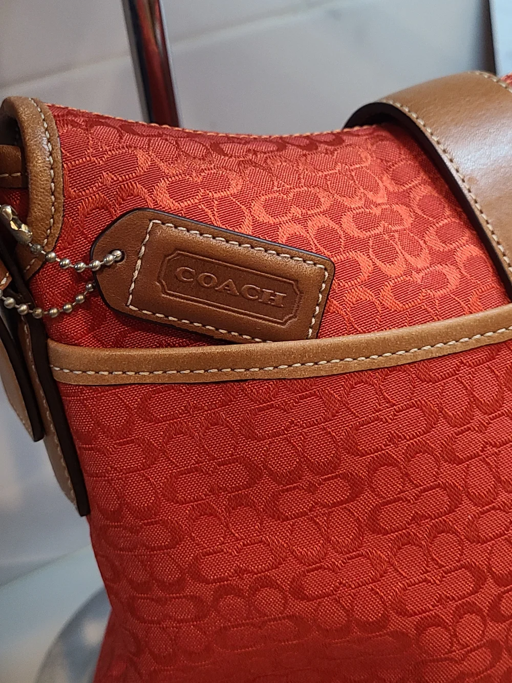 Coach Vintage Soho Red Brown Mini Cs 2003 Y2K Vintage F3K-6376 EUC